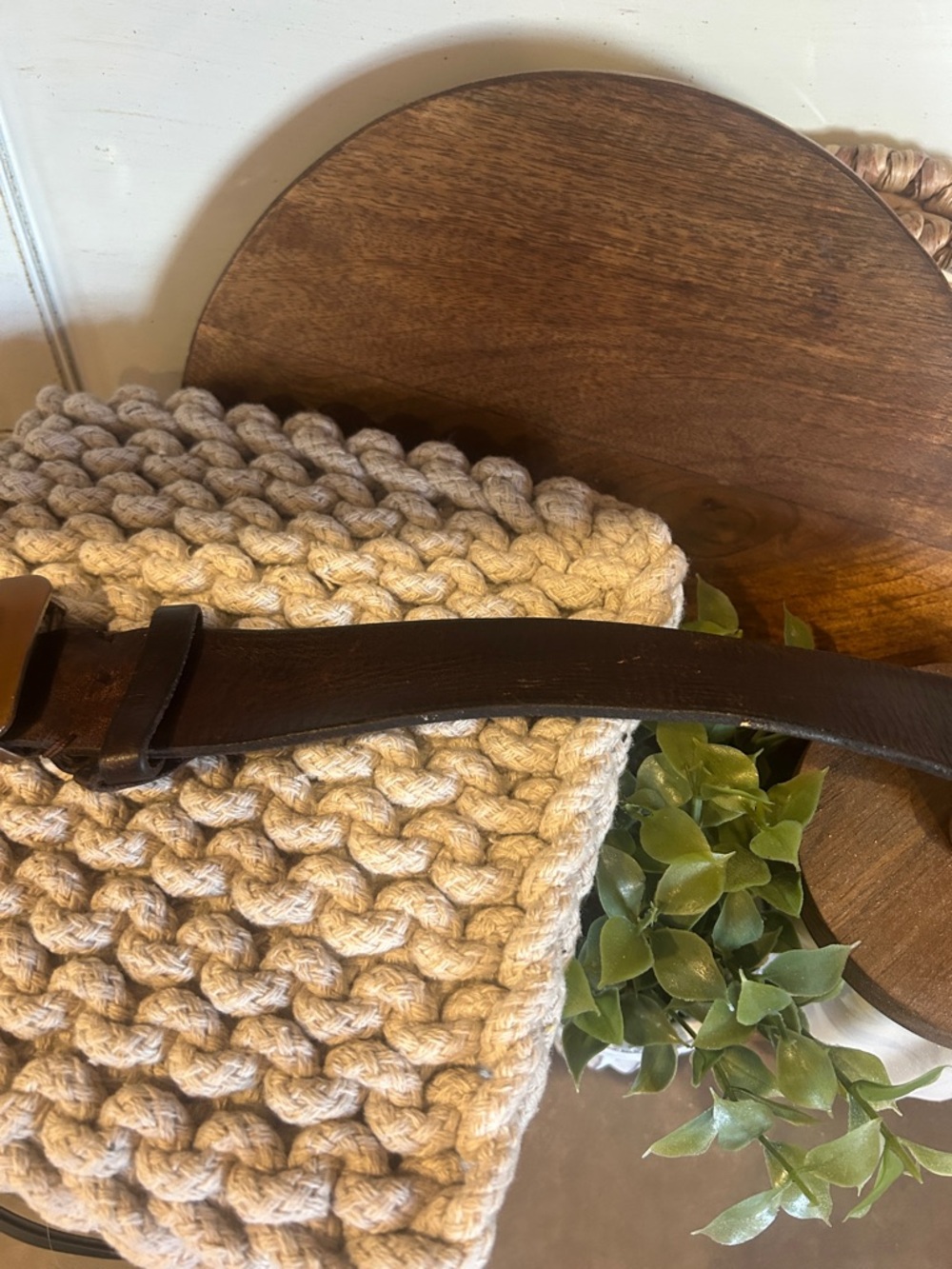 Polo Ralph Lauren Big Pony Mens  Brown Leather Belt with Brass Buckle - Picture 2 of 5